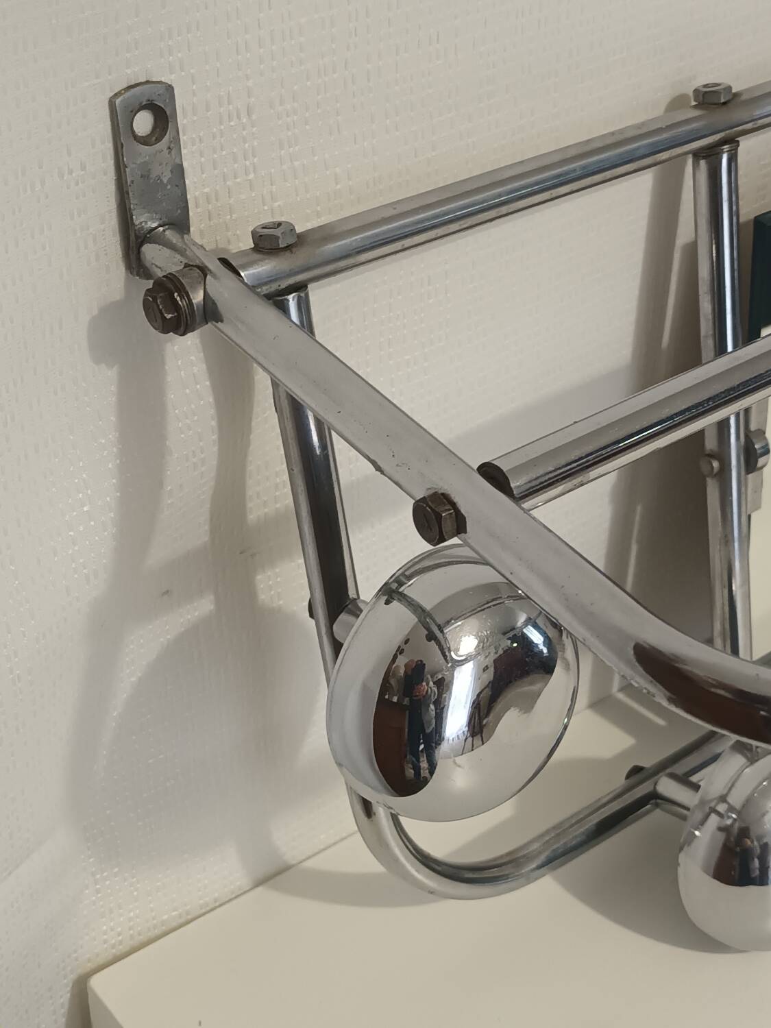 Vintage chrome wall coat rack