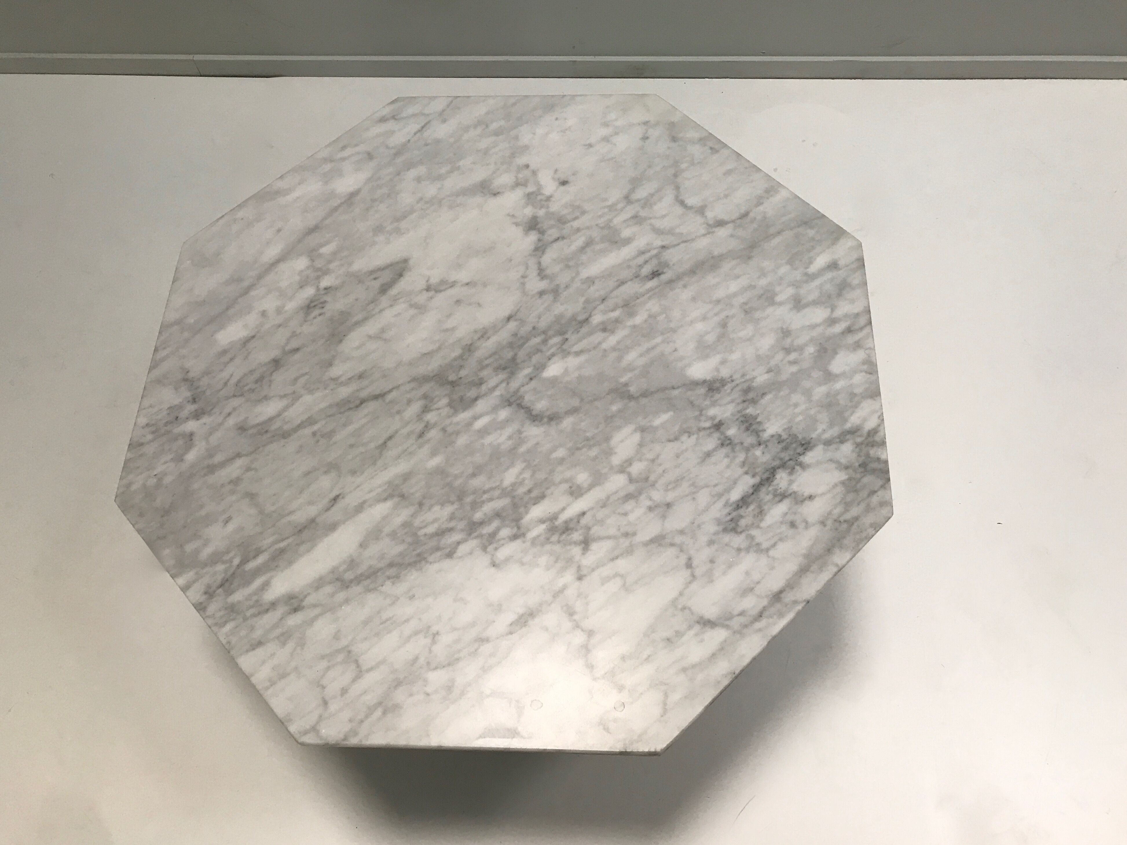 White marble hexagon coffee table, Germany, 1980s