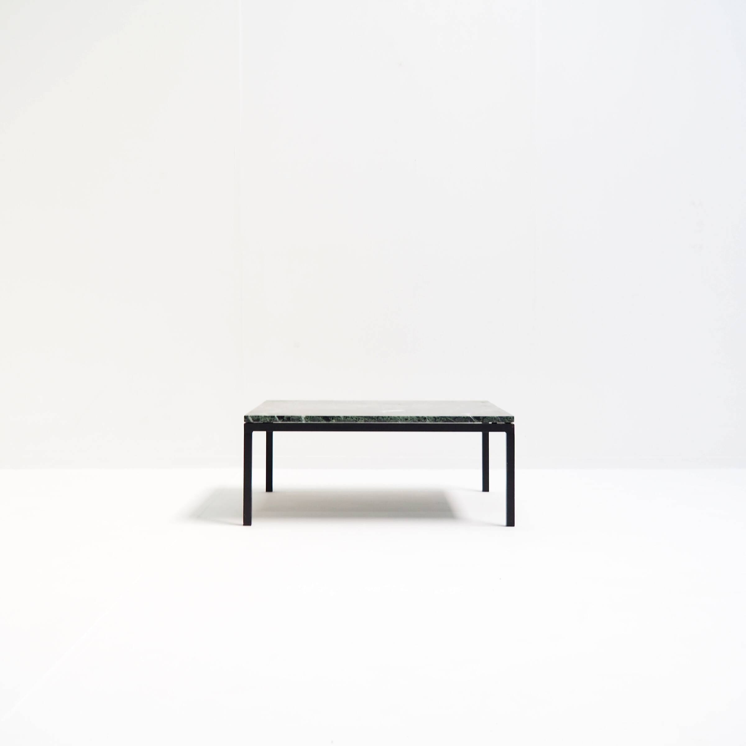 1960s Square Coffee Table with a Green Marble Top
