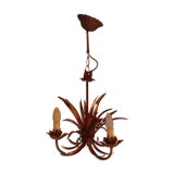 Wheat ear chandelier, 3 fires, gold metal