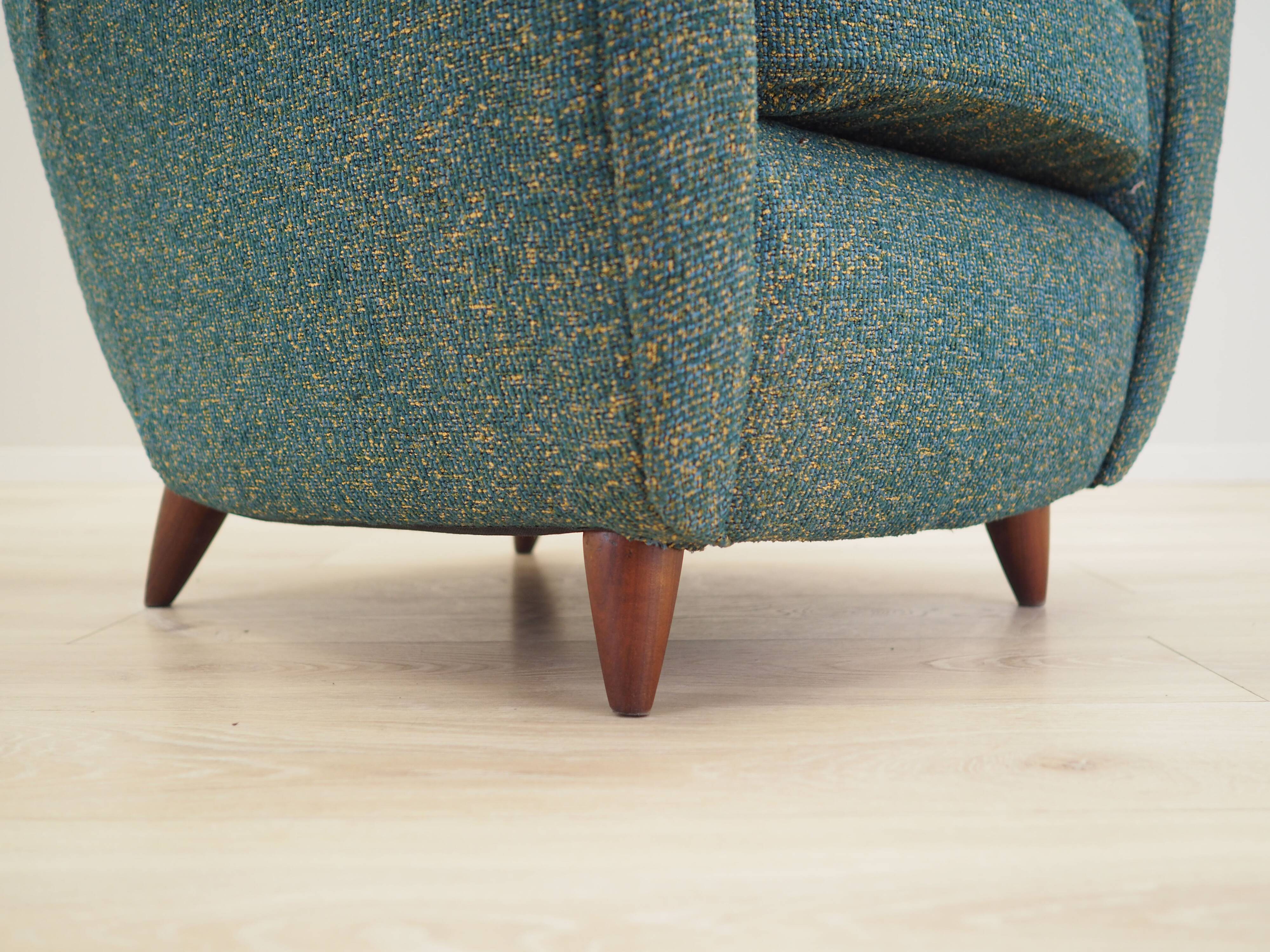 Fauteuil vert, design italien, années 1970, production : Italie