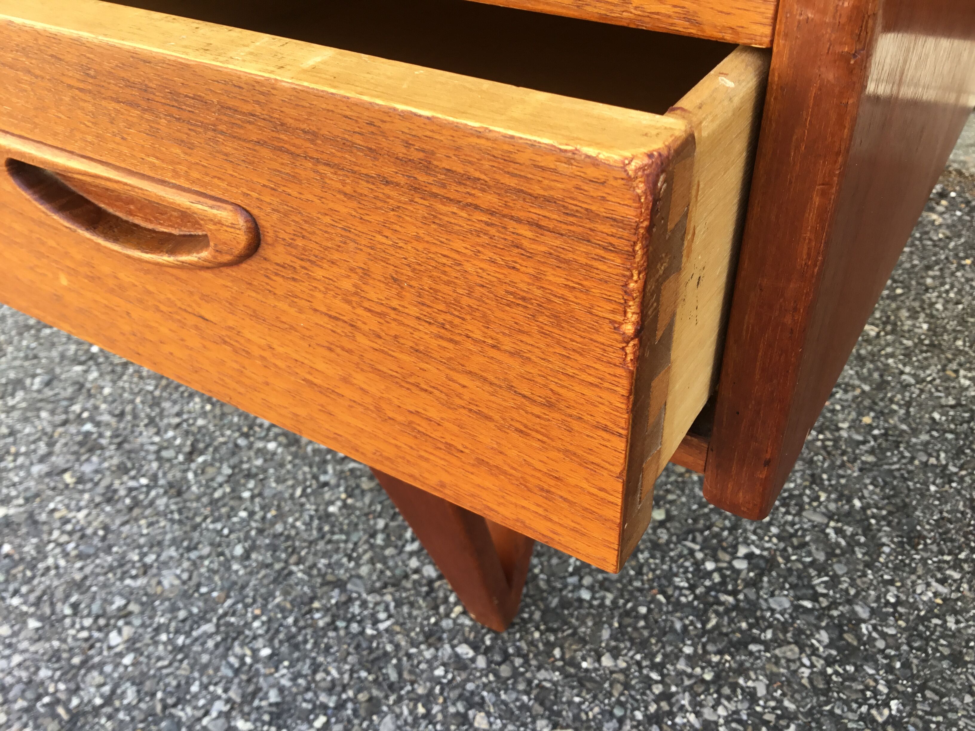 Peter Lovig Nielsen's Scandinavian teak boomerang desk from the 60s