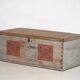 Antique grey trunk with floral details dated 1878 #26