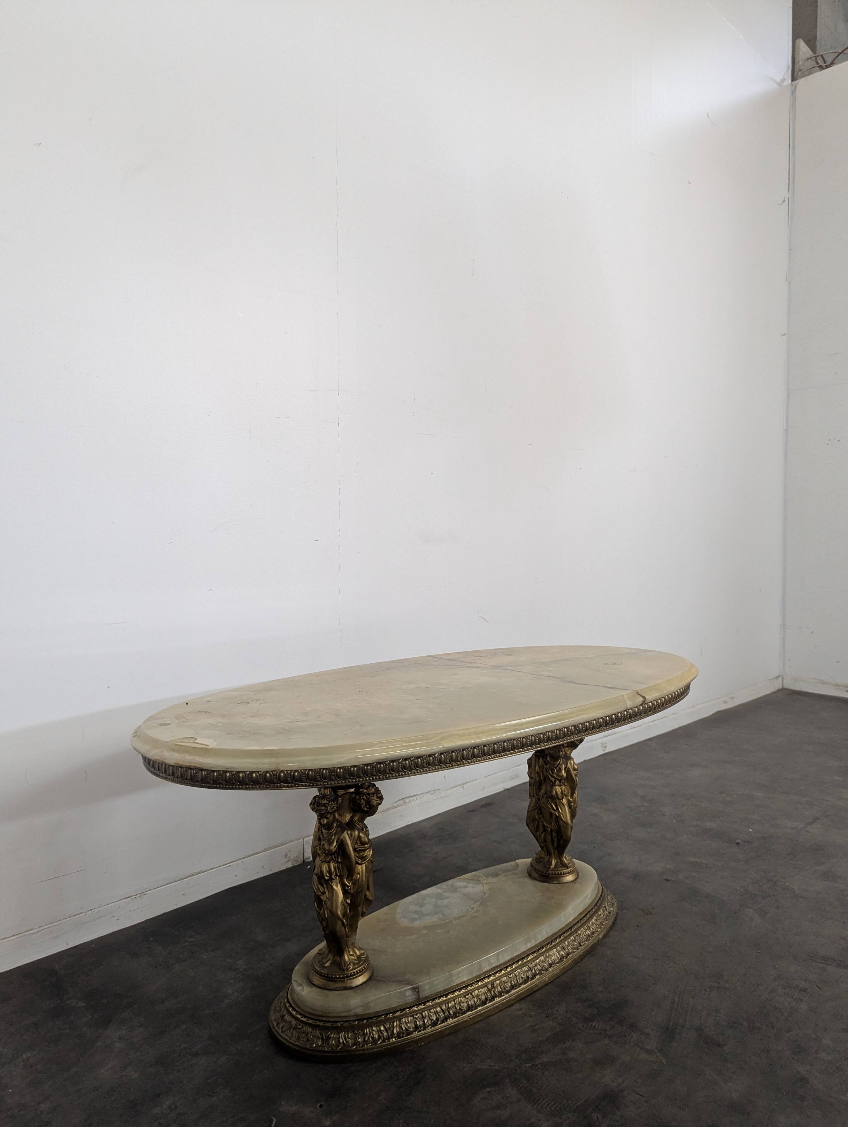 Neo-classical onyx coffee table