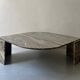 water green, beige and pink/burgundy marble drop coffee table, Roche Bobois 1970