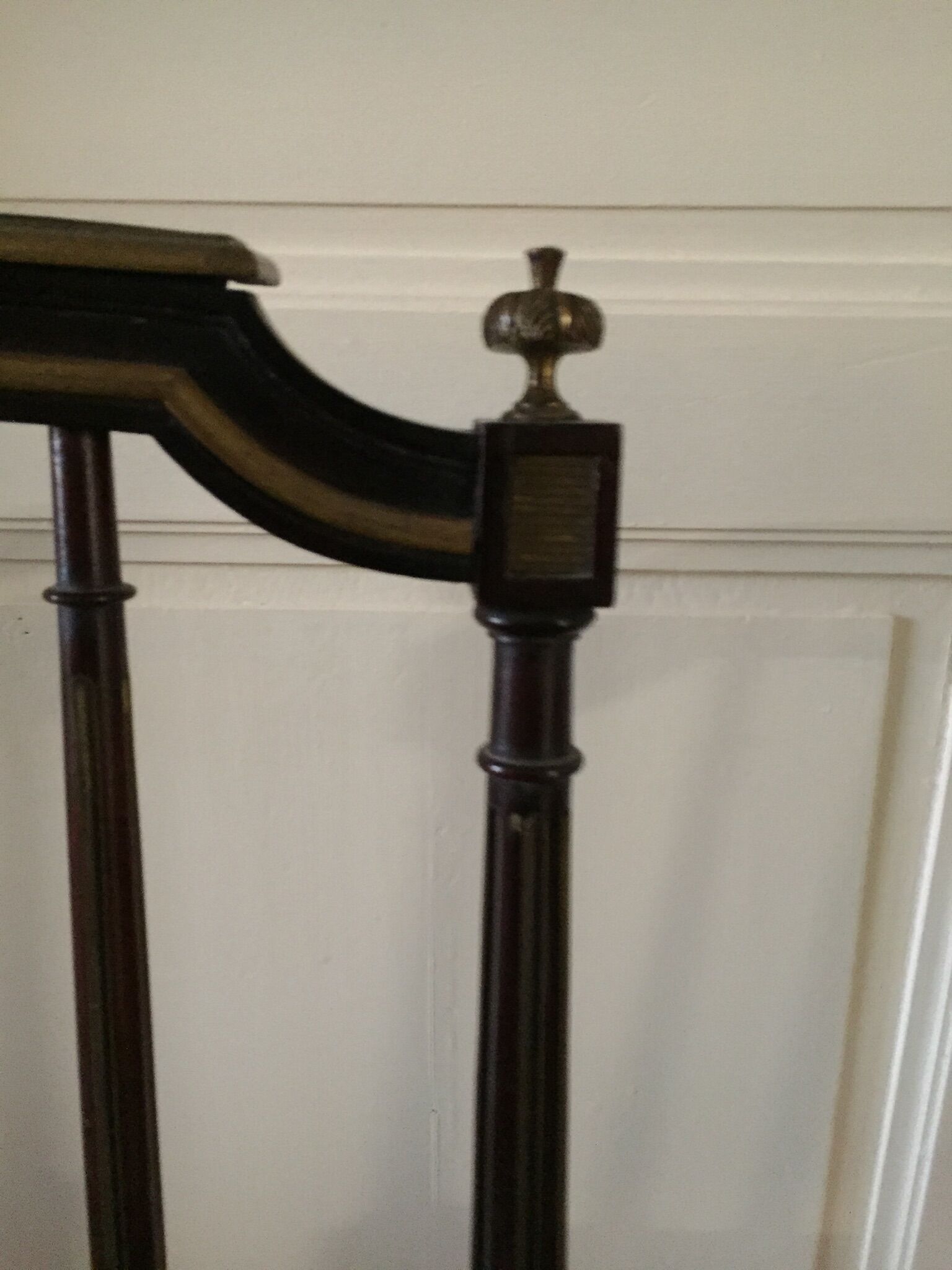 Pair of Napoleon III chairs in mahogany golden brass fillets
