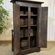 Entrance furniture, Breton wardrobe in oak and chestnut from the 19th century.