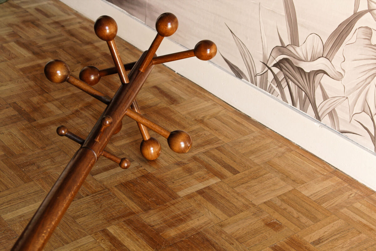 Parrot, wooden coat rack, 70s