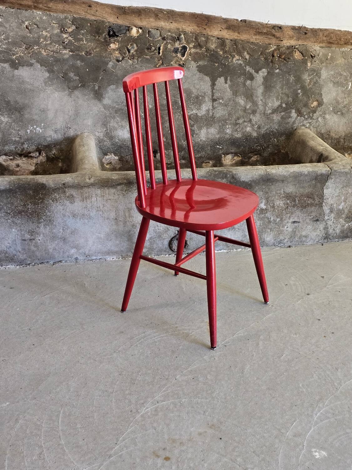 Tapiovaara style red bistro chair