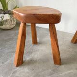 Flower coffee table set with elm tripod stools