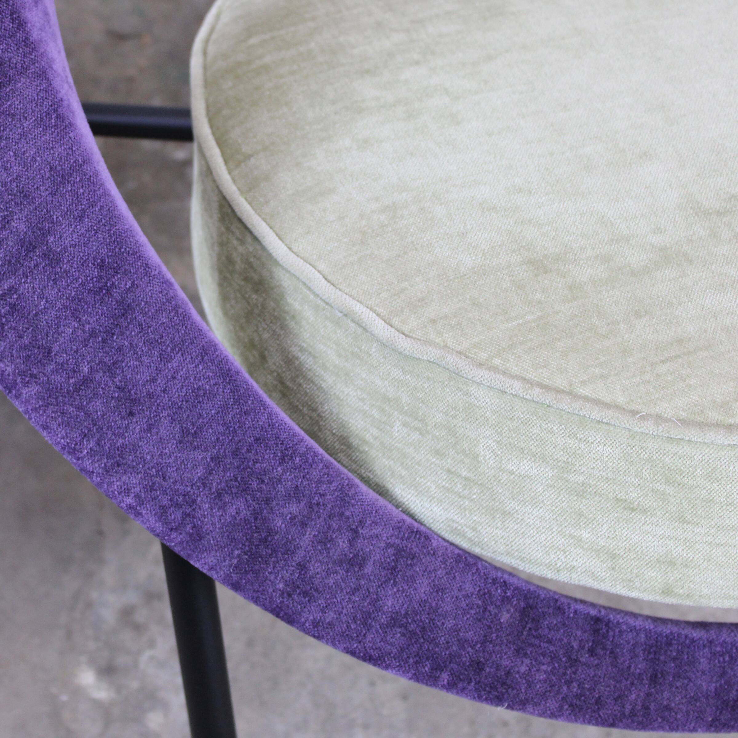 Pair of Burov "44" or "Saturne" armchairs by Geneviève Dangles and Christian Defrance