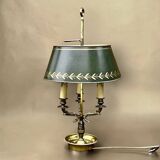 Three-light bouillotte lamp – Empire style – gilded brass