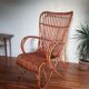 Fauteuil vintage en rotin et bambou pour Rohe Noordwolde  1950