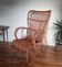 Large vintage rattan and bamboo armchair for Rohe Noordwolde 1950