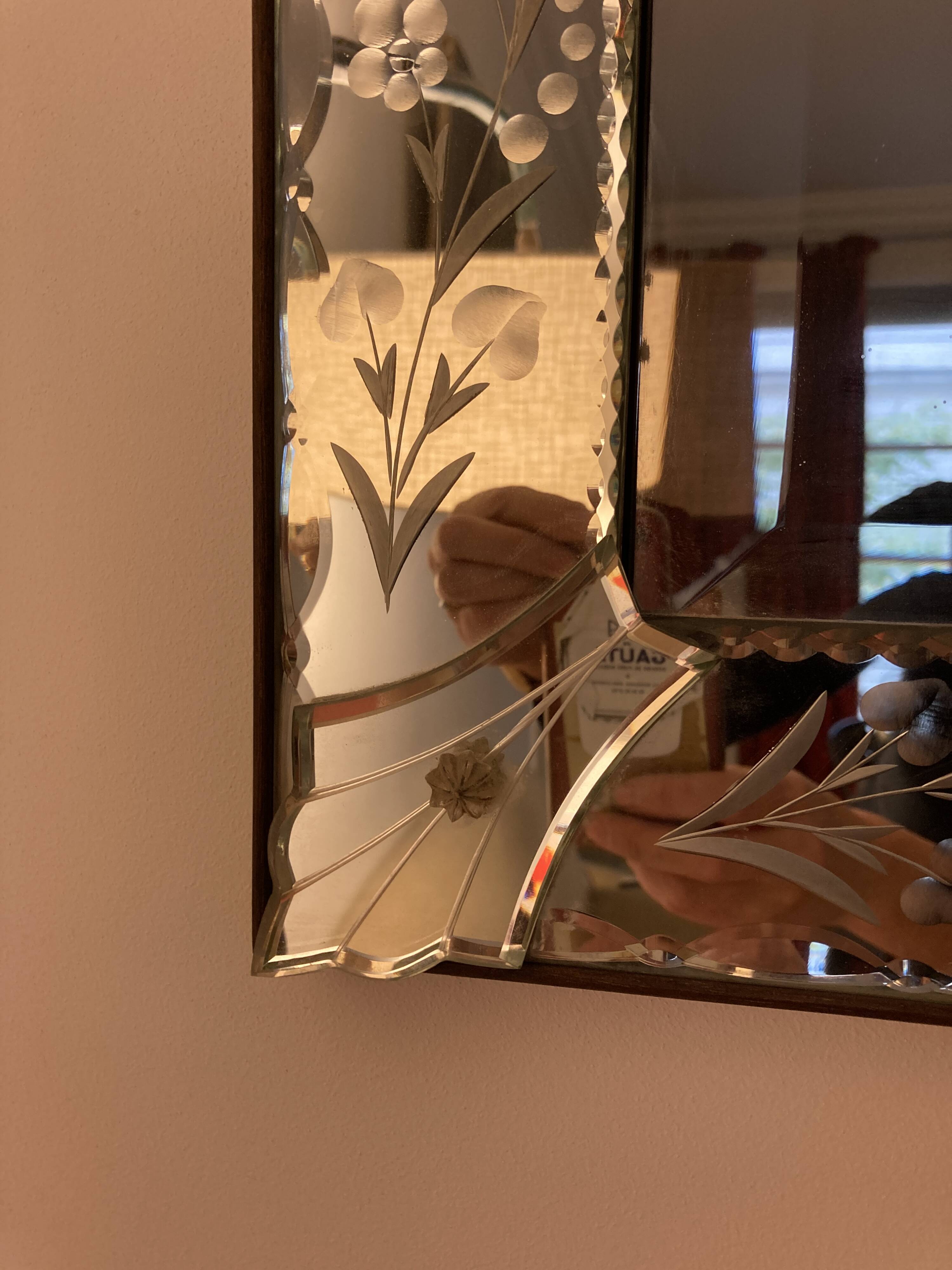 Venetian mirror with a close frame from the 1950s