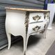 Curved chest of drawers white patina above marble louis XV style