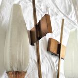Brass and white glass wall lamps
