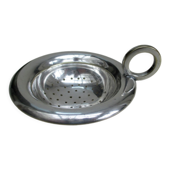 Silver metal tea strainer