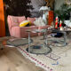 Chrome round coffee table