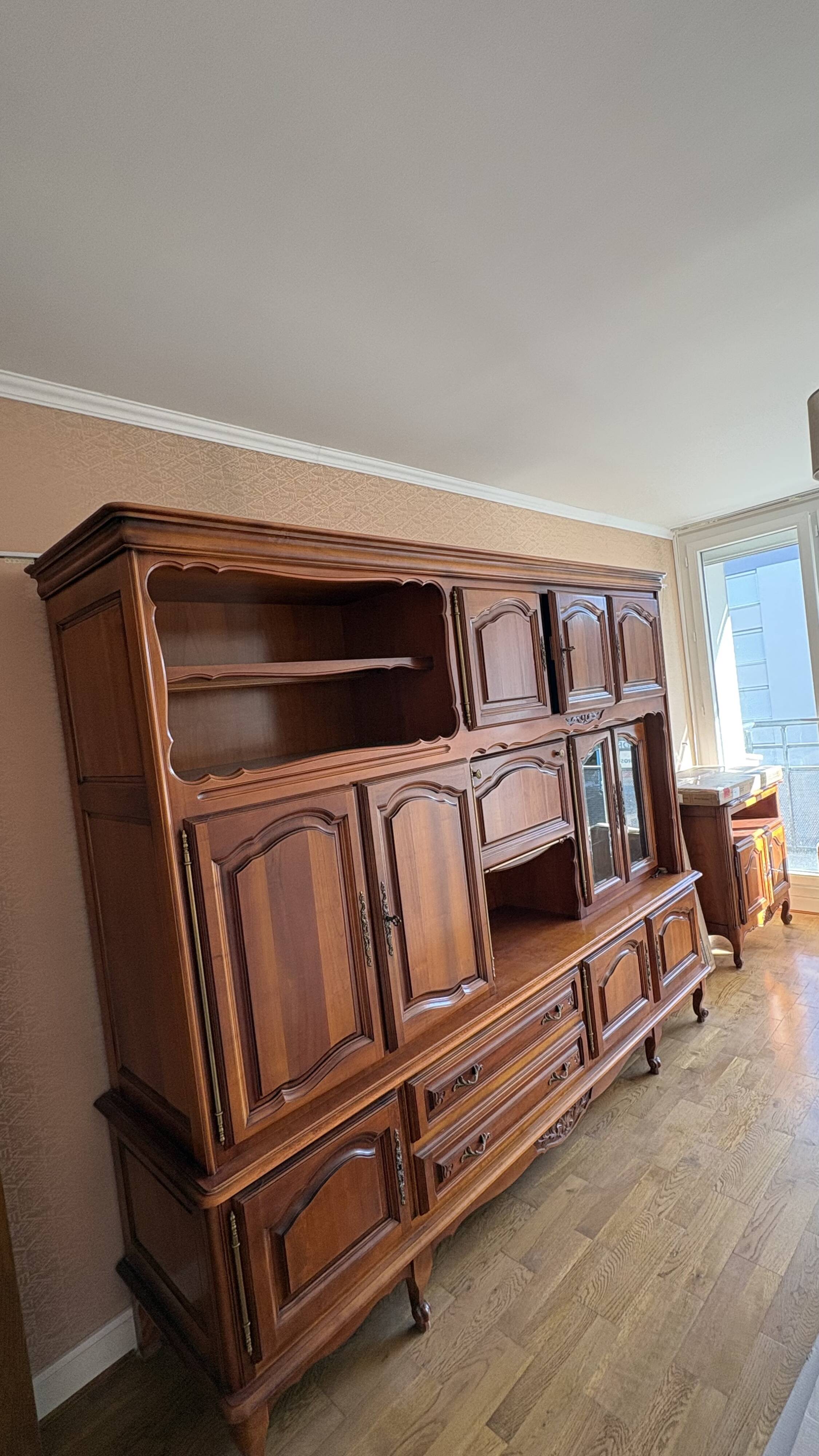 Large Louis XV living room furniture – Solid cherry wood