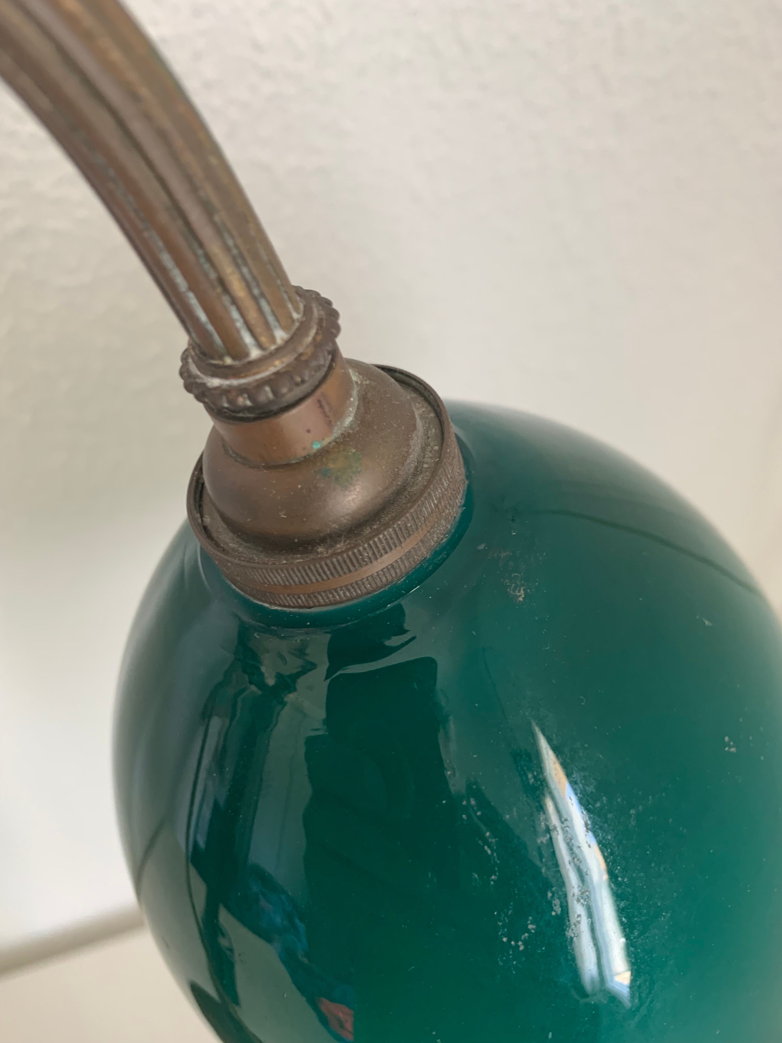 Vintage lamp 1900 celadon jeweler workshop brass - 56 cm