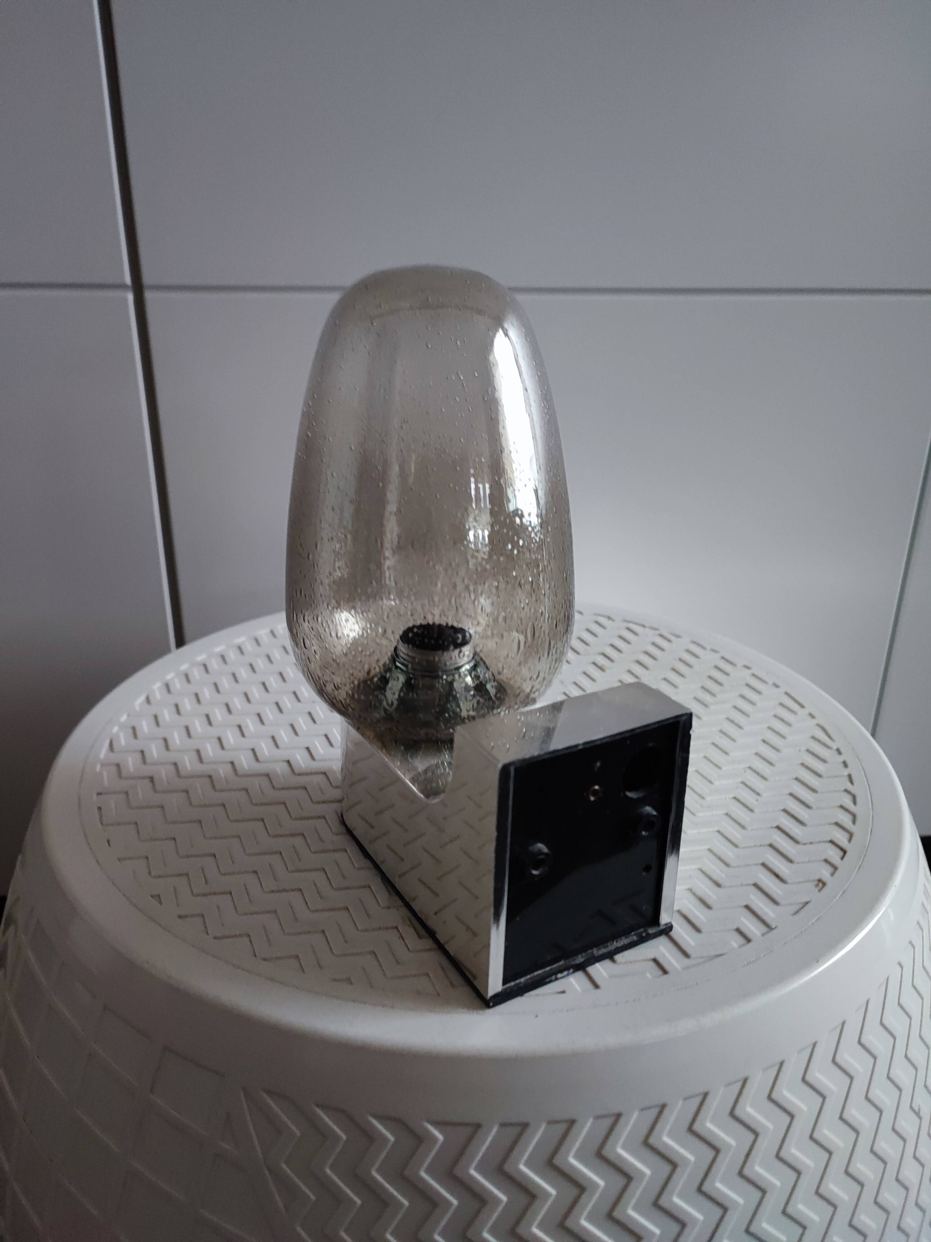 Keuco space age wall light. Chrome and bubble glass.
