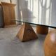 Table basse en bois et verre attribuée à Metafora