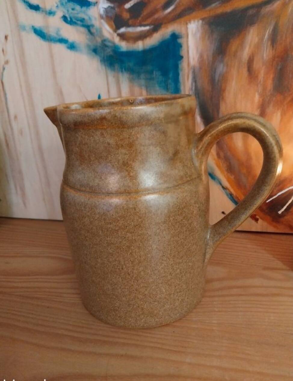 Vintage enamelled stoneware carafe