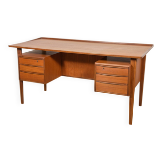 Mid-century freestanding teak desk by Peter Løvig Nielsen for Loviq, 1960s