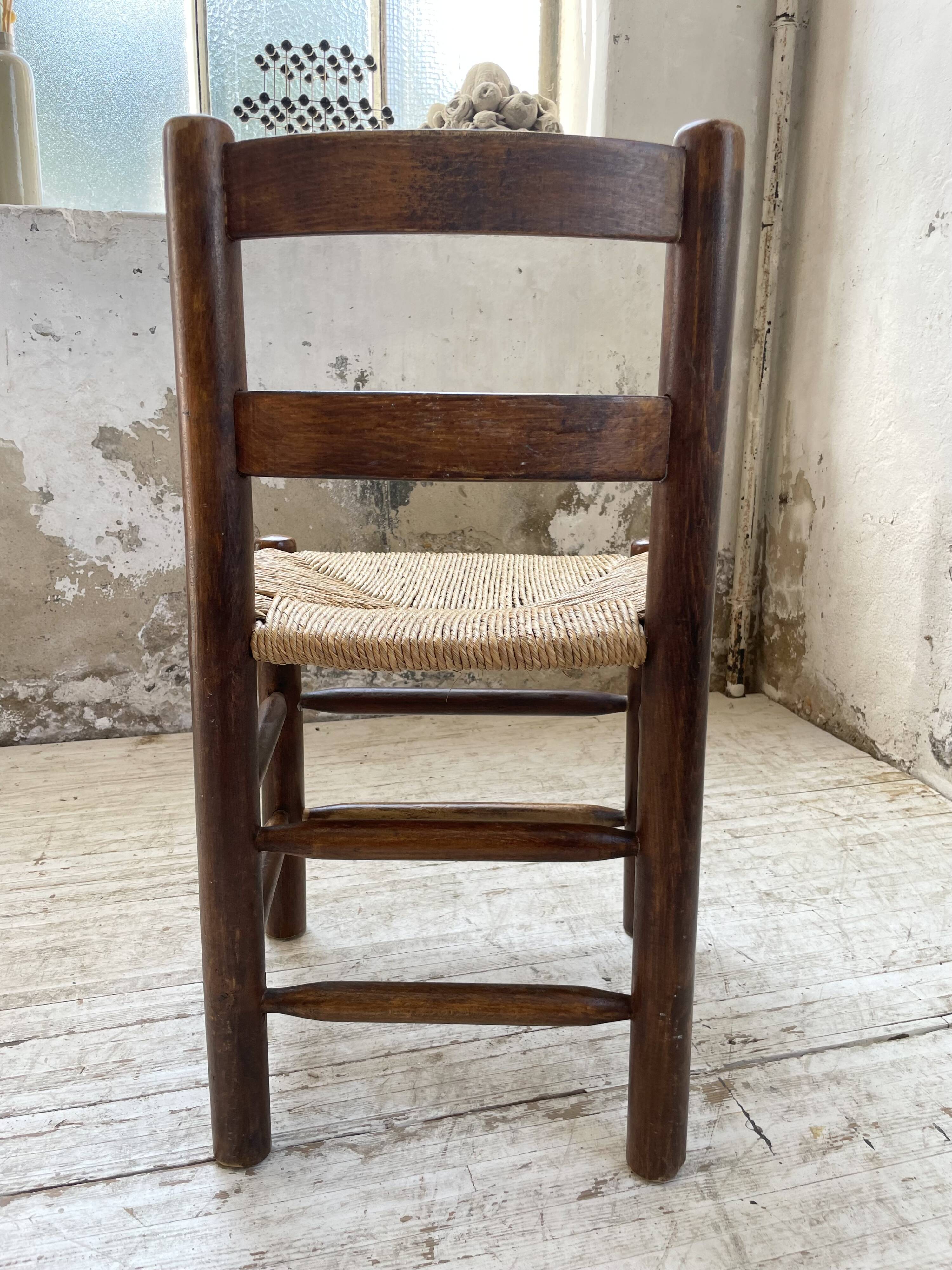 6 straw and oak chairs, mountain furniture