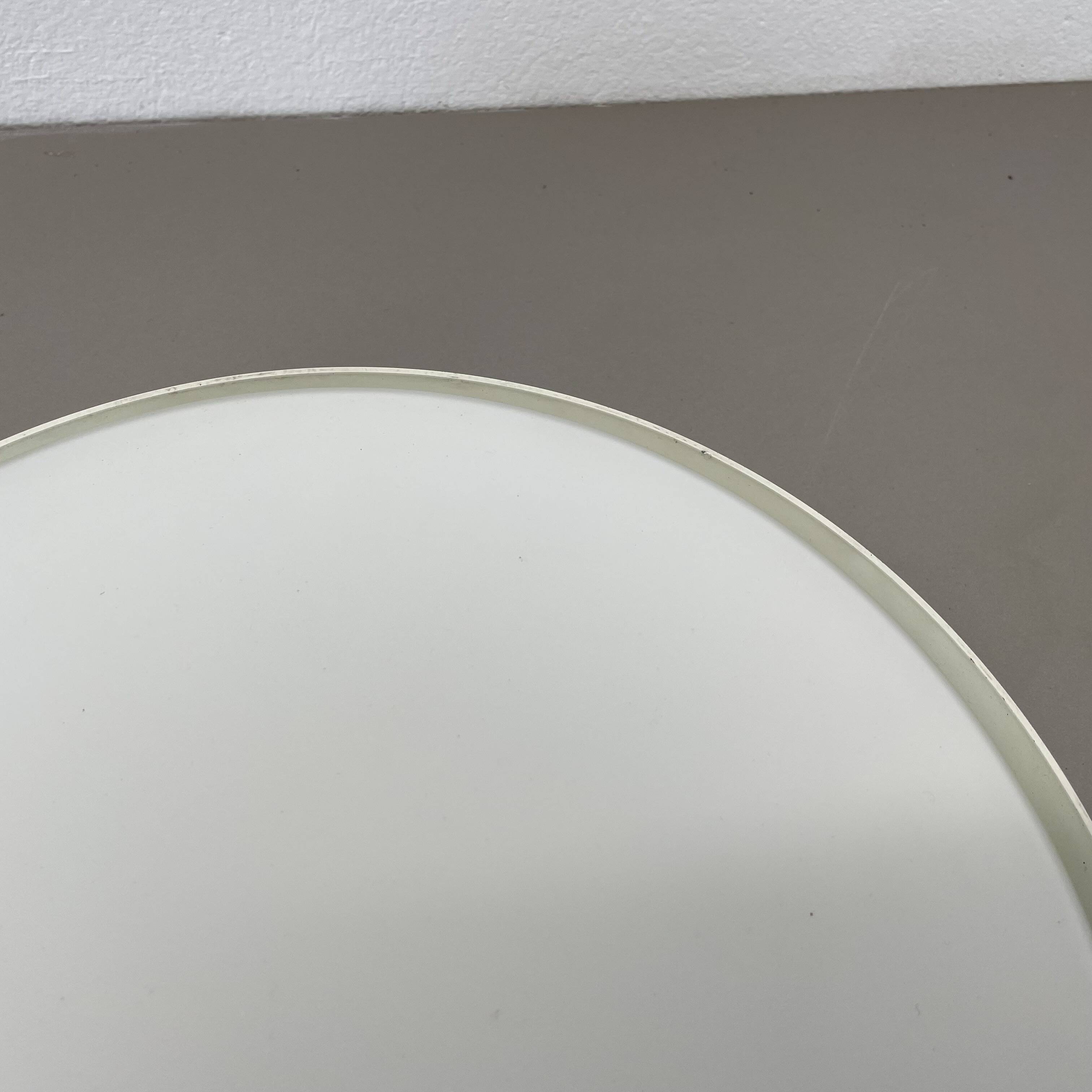 Minimalist  metal and glass flushmount wall light by bega lights, germany, 1980s