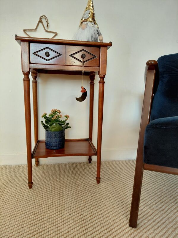 Petite console vintage en bois-1 tiroir-maison  famille