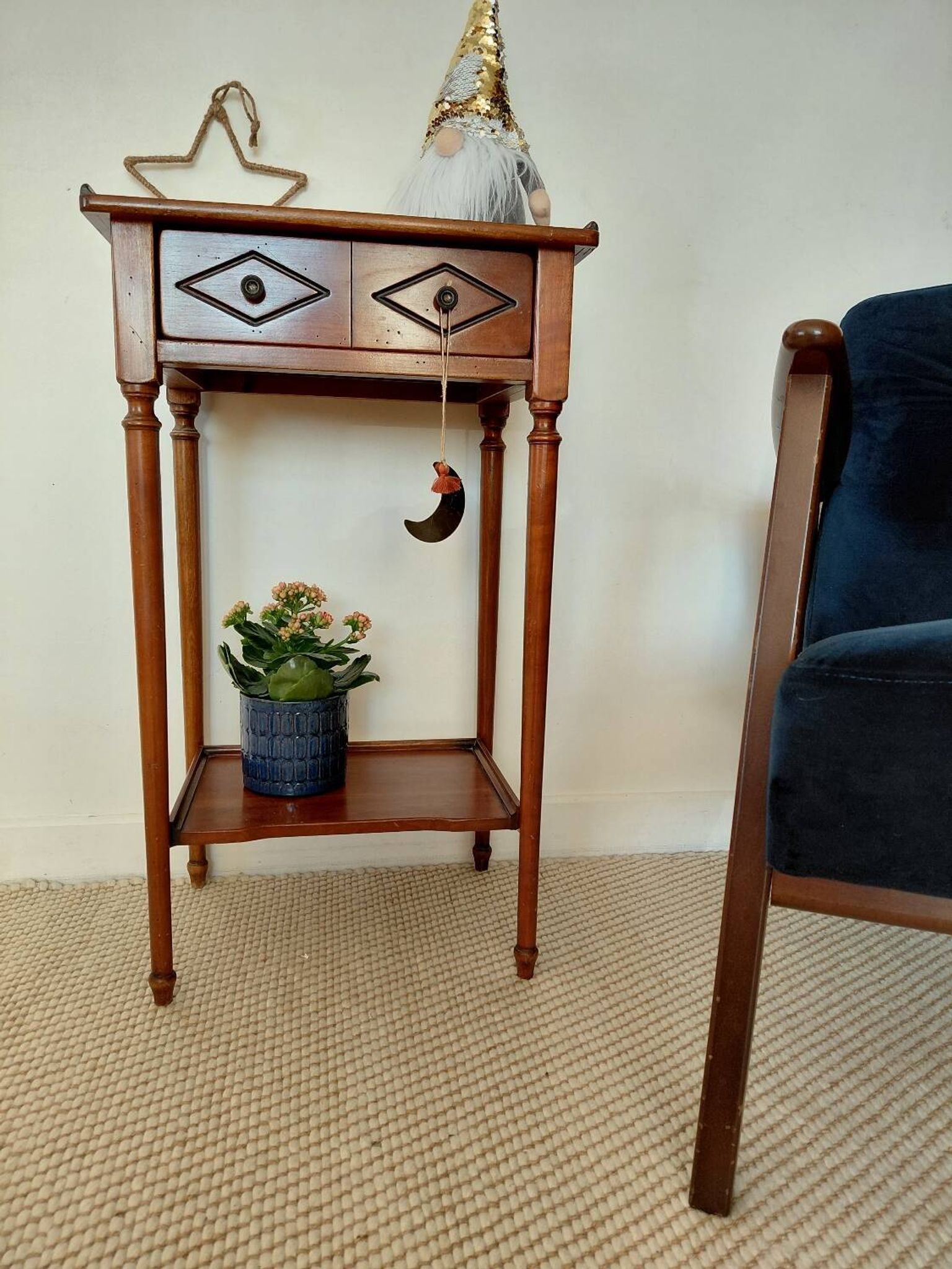 Petite console vintage en bois-1 tiroir-maison  famille