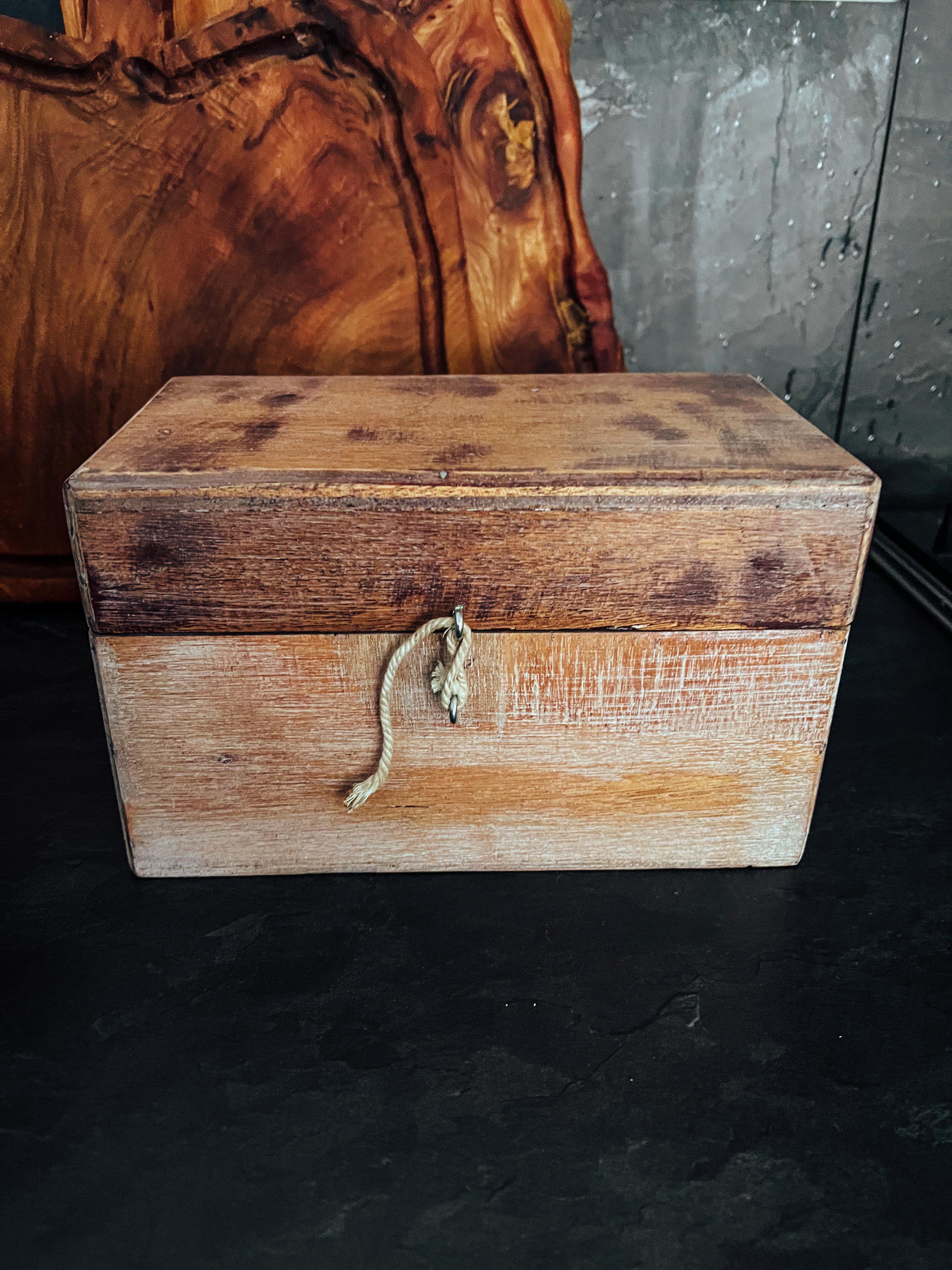 Old wooden kitchen storage box