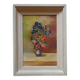 Oil painting on wood of wild flowers signed Meimon.