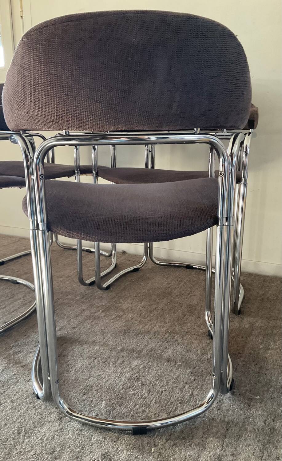 Series of 4 Italian armchairs by Otto Gerdau 1970s