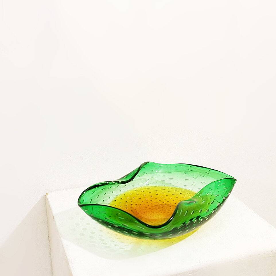 Murano glass ashtray bowl coated glass - 1960s