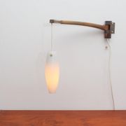 1960s boomerang wall lamp opaline glass