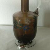 Carafe en verre émaillé fin 19eme