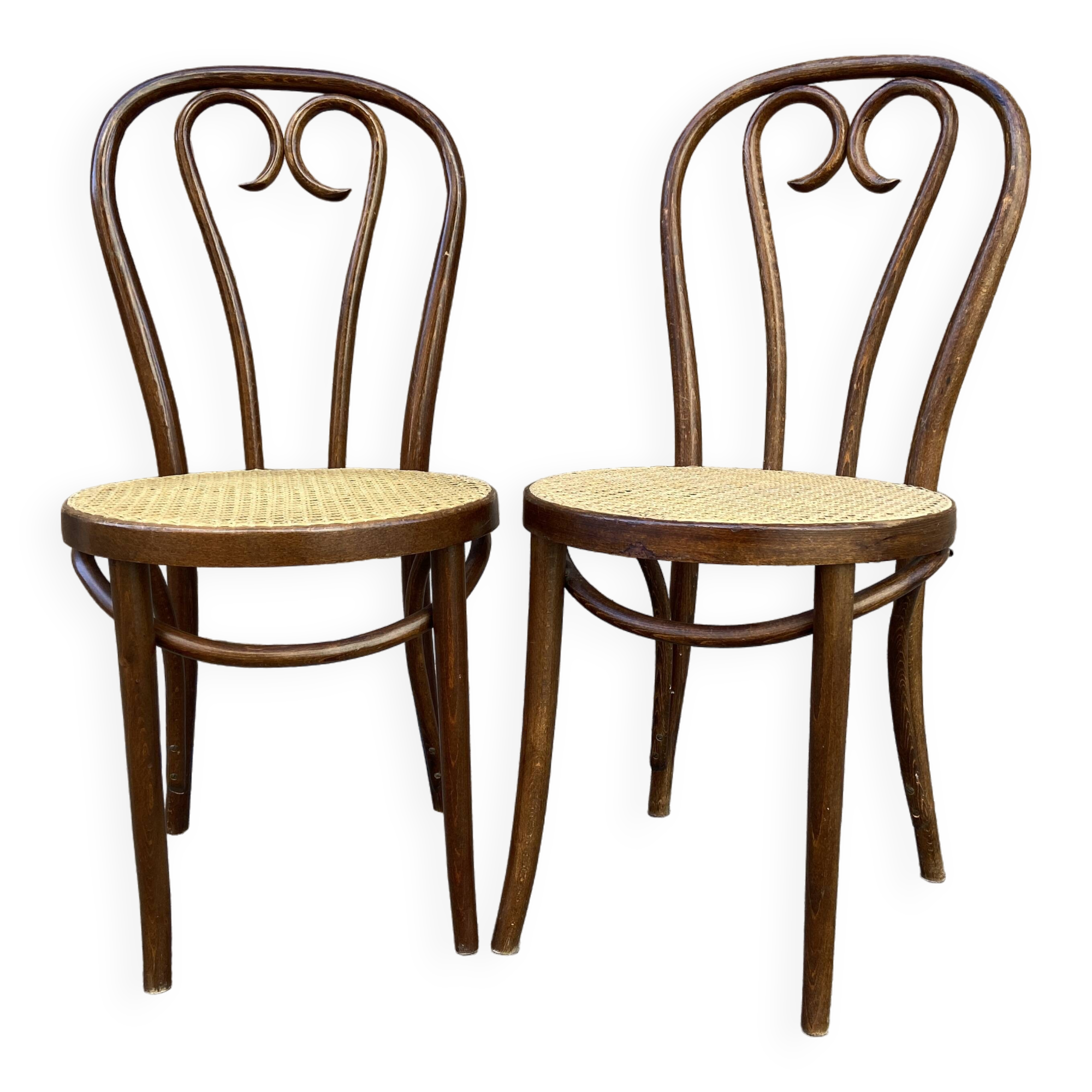 2 bistro chairs curved wood 1960 Restaurant cafe chairs french