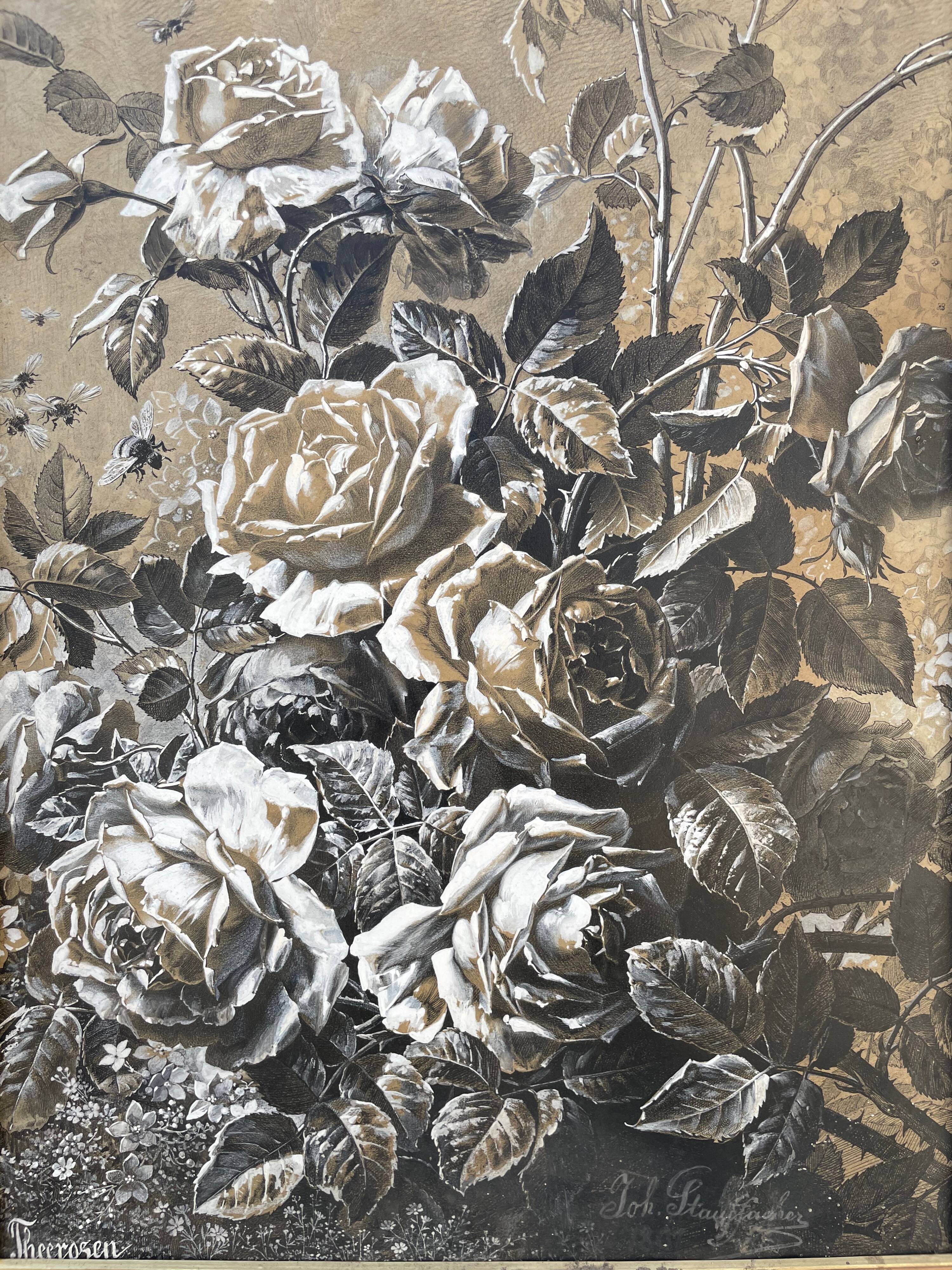 Painting old stauffacher roses, realistic