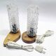 Pair of matching bedsides in light wood and 1960s glass