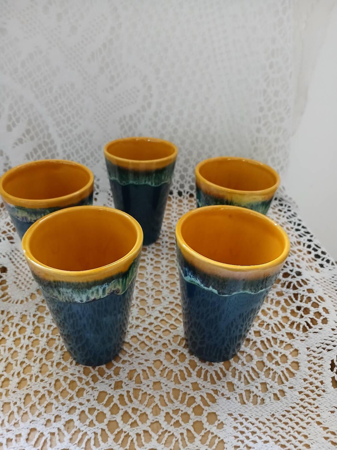 5 old Vallauris mugs / mazagrans