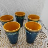 5 old Vallauris mugs / mazagrans