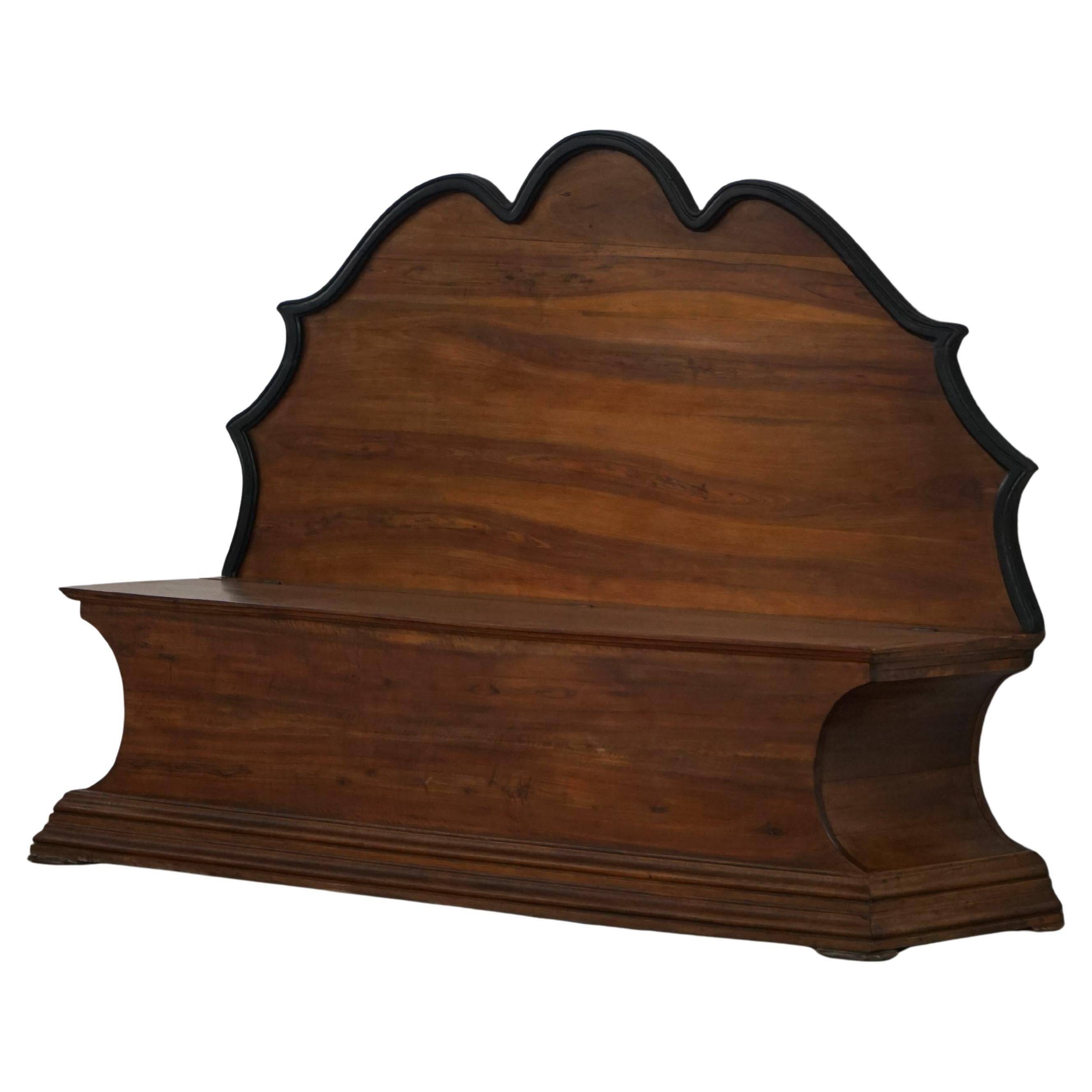 20th-century Art Deco storage bench in walnut, by a Danish cabinetmaker.