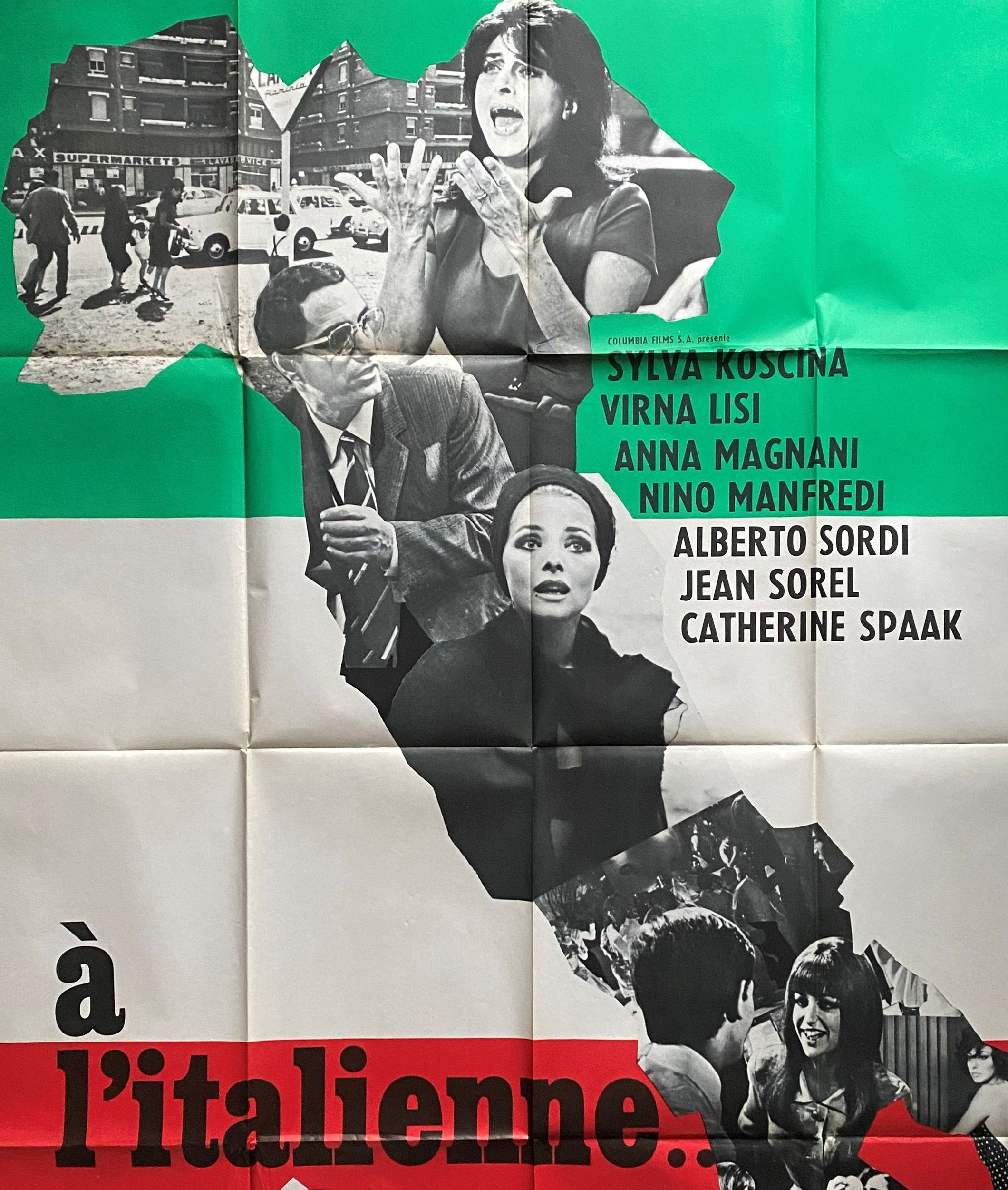 Cinema poster "A l'Italian" Alberto Sordi 120x160cm 1965