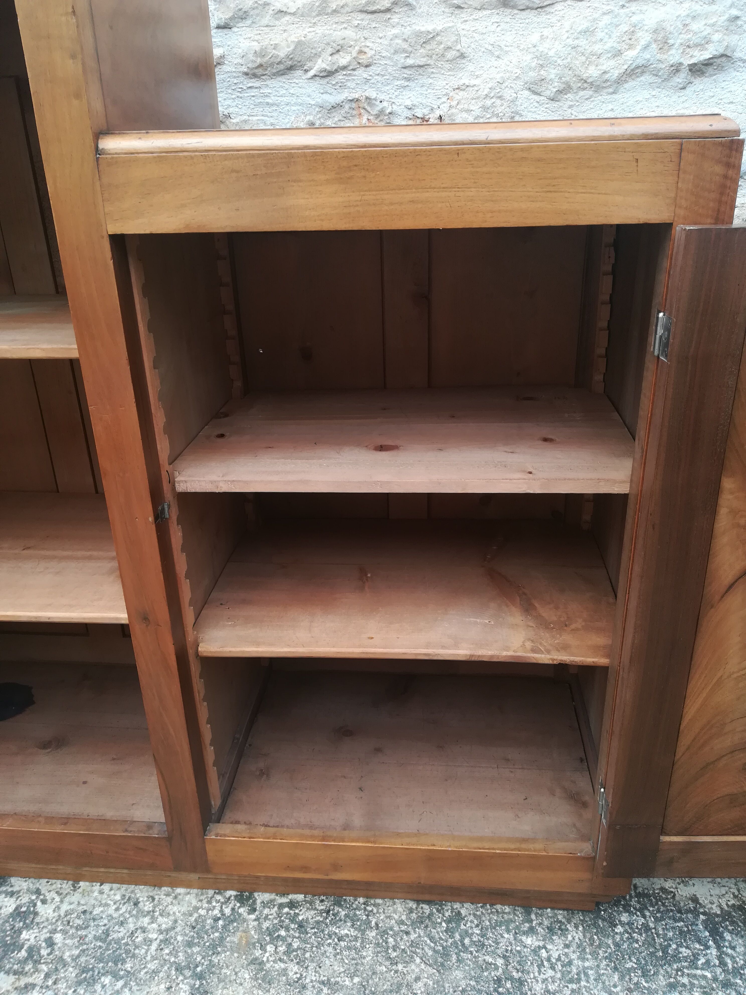 Asymmetric solid walnut buffet