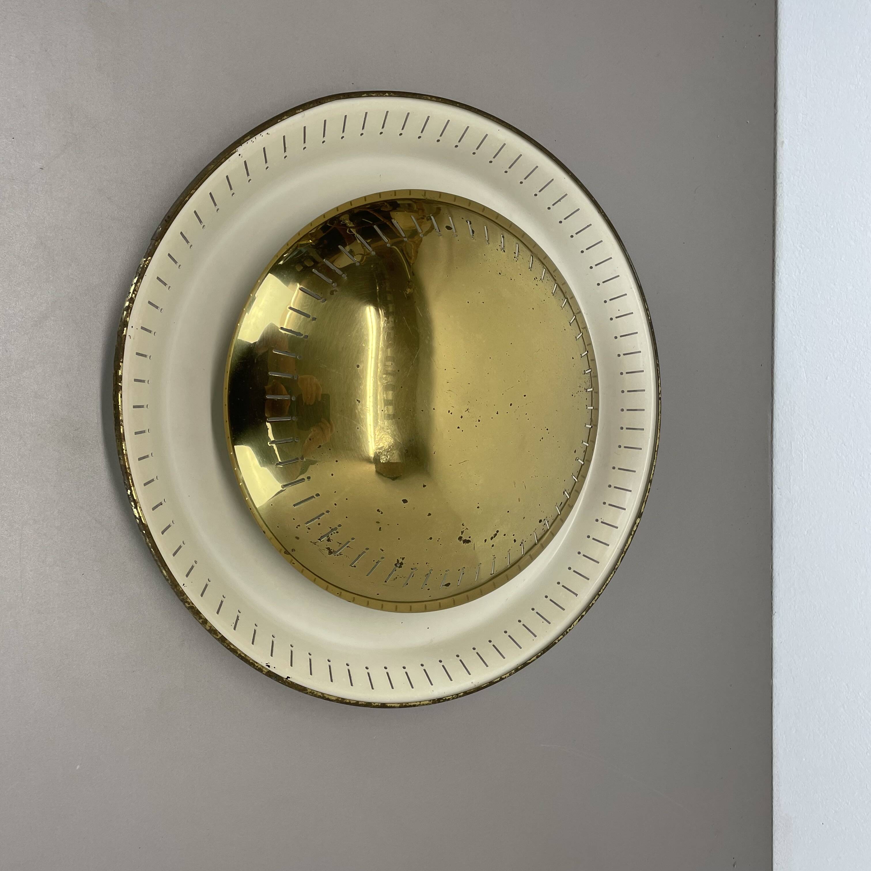 unique 42cm Brass Gino Sarfatti Style Ceiling wall Light Flushmount, Italy