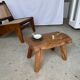 Small side table or stool in blond teak H:30 L43 l27