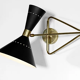 Black articulable arm wall sconce